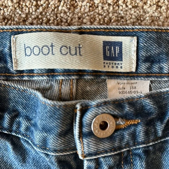 Vintage GAP Factory Bootcut Jeans Sz 14 Long 34L 100% Cotton VG/EUC - Picture 5 of 9